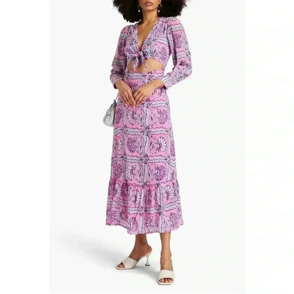 ANTIK BATIK Hupa Gathered Printed Cotton-Voile Maxi Dress - Picture 1 of 10